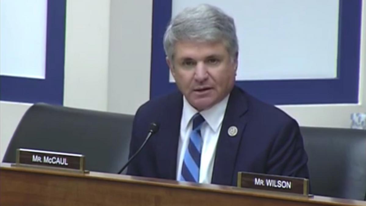 Rep. McCaul speaking at a hearing
