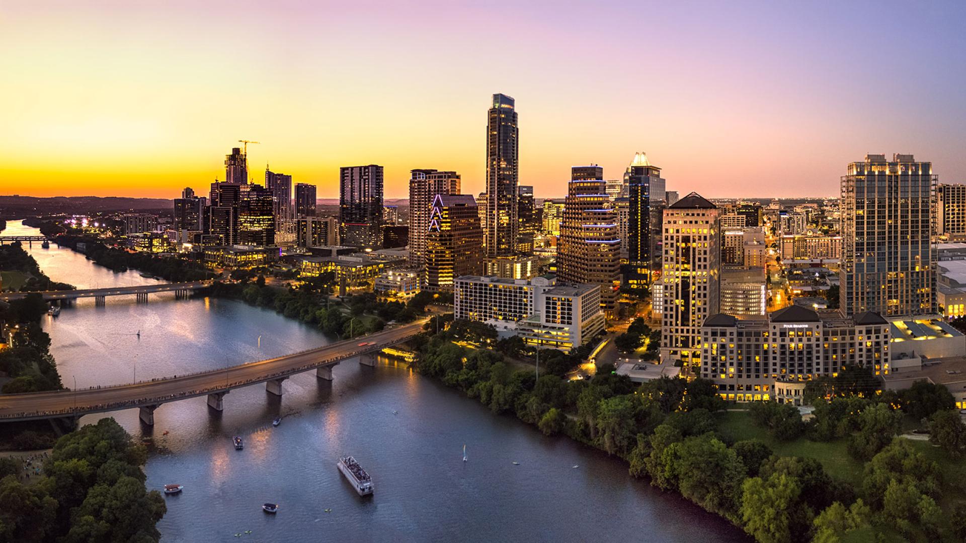 Photo of Austin, Texas, at sunset