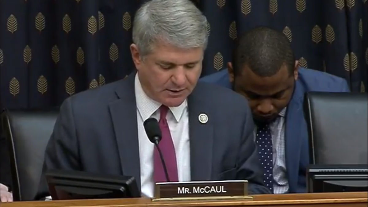 Rep. McCaul speaking at a hearing